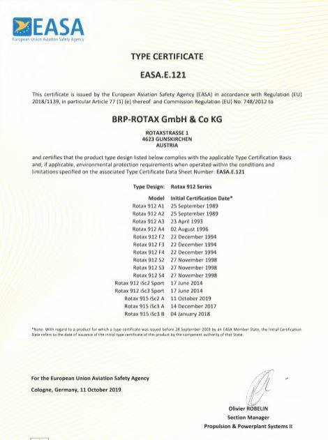 EASA Type Certificate